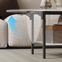 47.2" Modern White Coffee Table with Folding Design