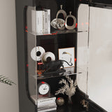 15.7 inch Modern Black Display Cabinet with 3-Color Adjustable Lights