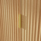31.5 inch Modern Natural Pantry Cabinet with Door Shelves & 2 Drawers