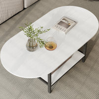 47.2" Modern White Coffee Table with Folding Design