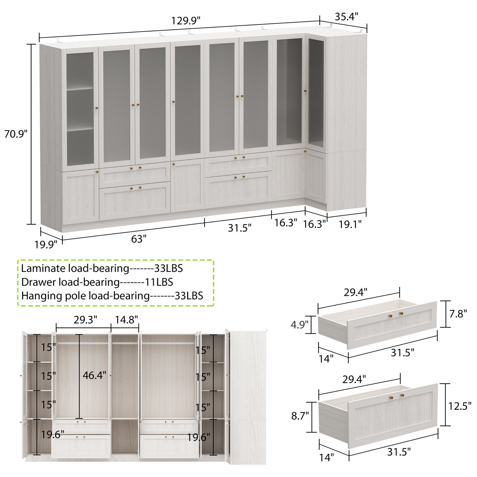 Solid + Manufactured Wood Armoire