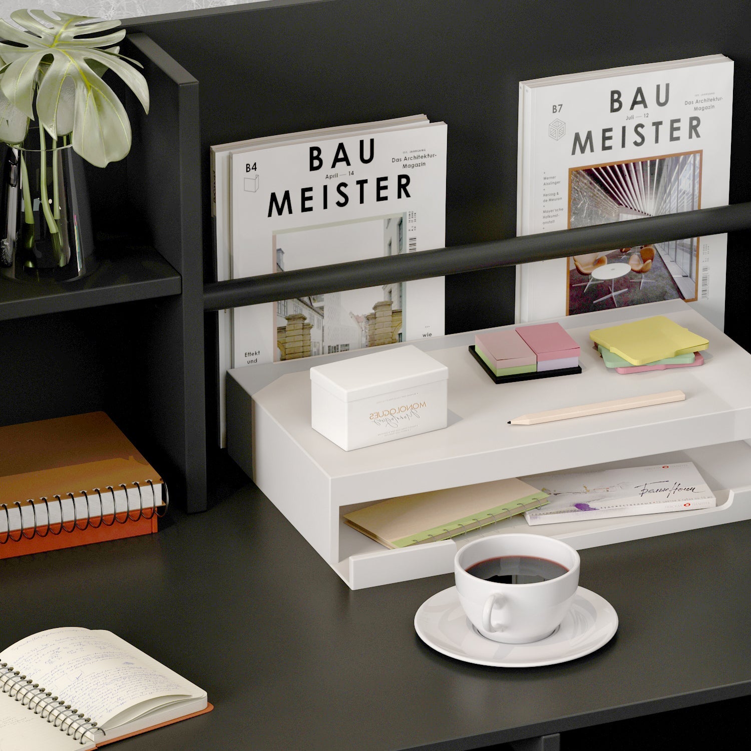 Modern Wooden Reception Desk Computer Table with Filing Cabinet Lockable Storage 47"W