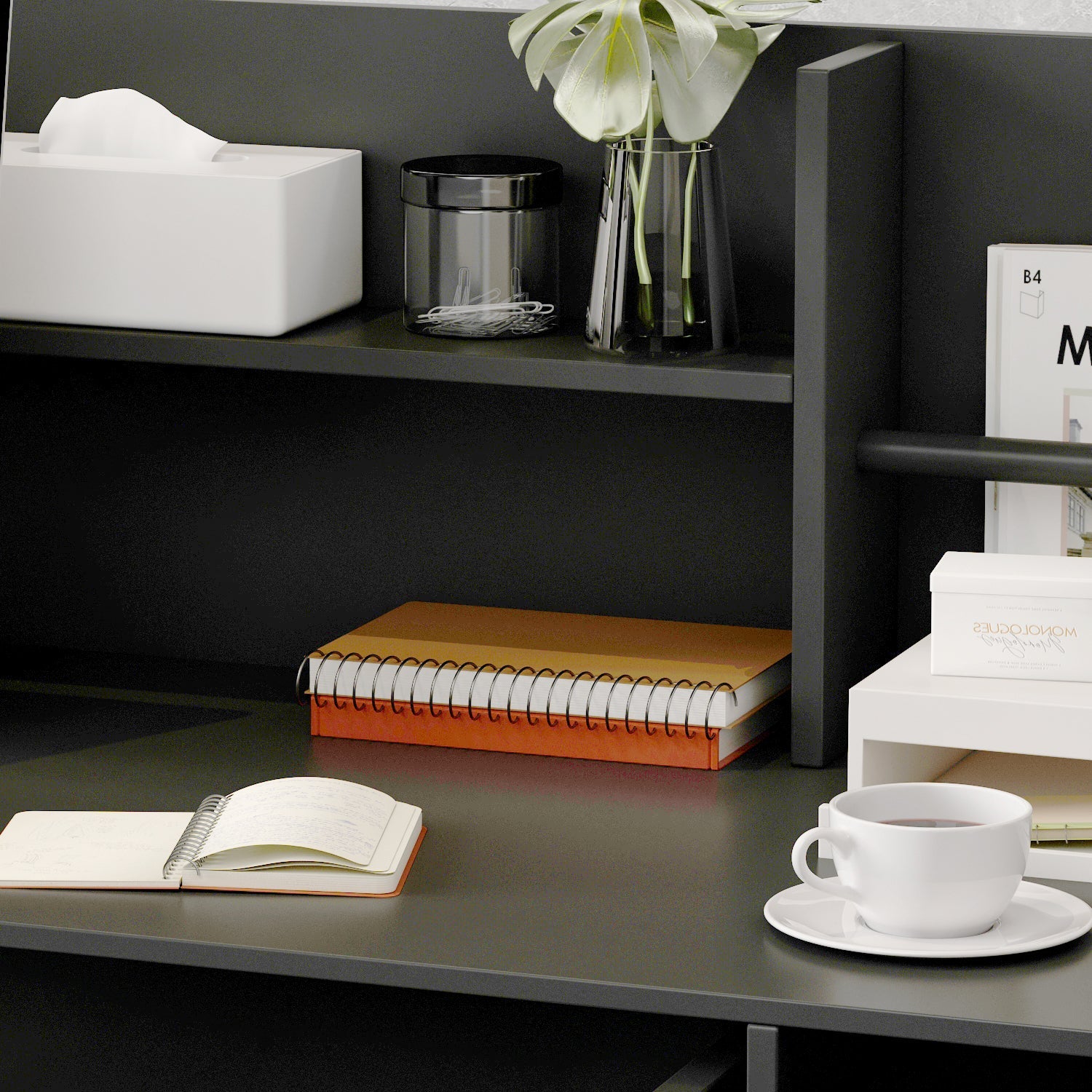 Modern Wooden Reception Desk Computer Table with Filing Cabinet Lockable Storage 47"W