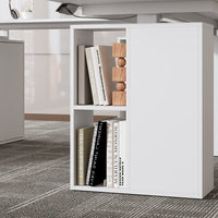 63" Modern White U-Shaped Standing Desk with 3 Memory Presets, Drawer and Open Storage