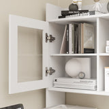 68.5 inches Modern White Standing Desk with Bookcase