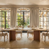 Wood dining table with oak legs