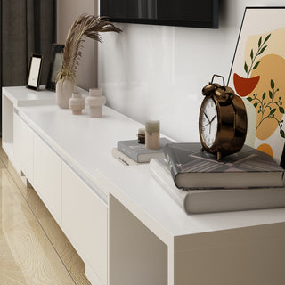 Wide TV Stand Entertainment Stand Adjustable Width TV Stand for Living Room