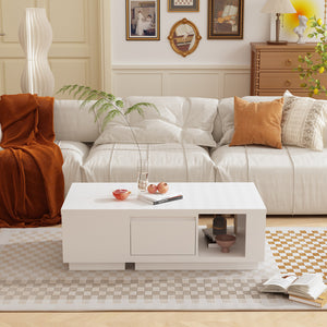 Living Room Coffee Table with Storage 3 Drawers Expandable Table