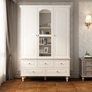 Large Armoire Closet Organizer Wardrobe with 3 Doors 5 Drawers