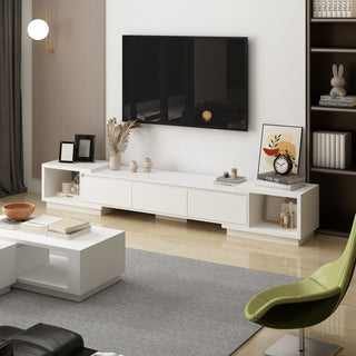 Wide TV Stand Entertainment Stand Adjustable Width TV Stand for Living Room