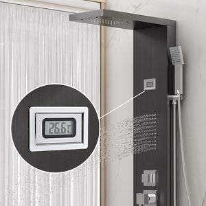 3-in-1 Shower Panel Tower Waterfall Shower Head with Rain Massage Body Jets