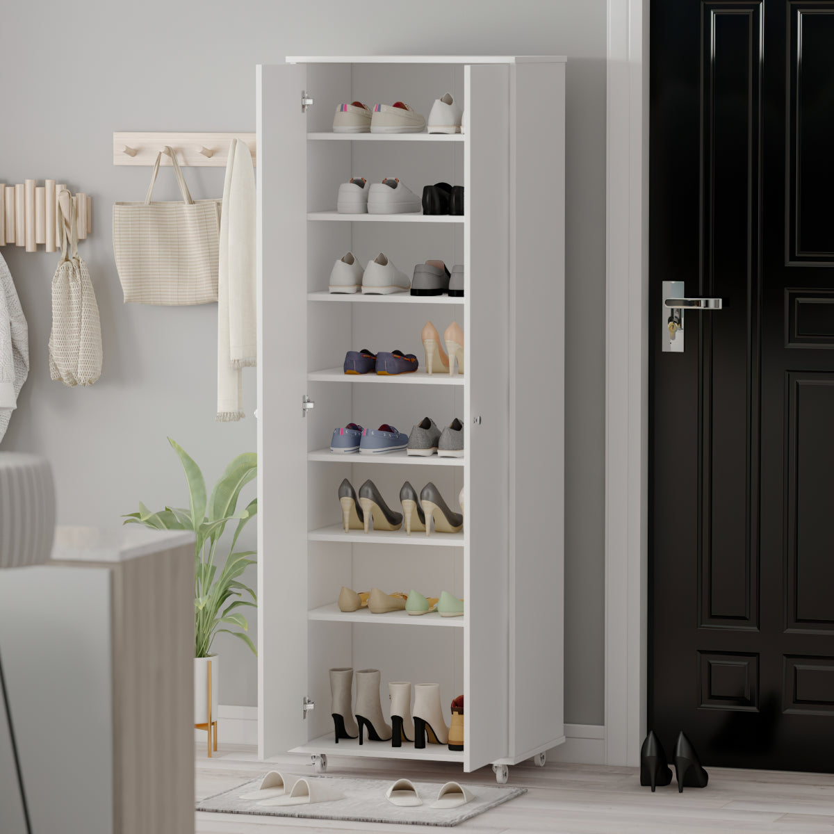 Shoe cabinet best sale with shelf