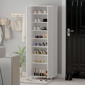 Modern Shoe Cabinet, Freestanding Shoe Organizer with Open Shelves &  HooksDefault Title in 2023