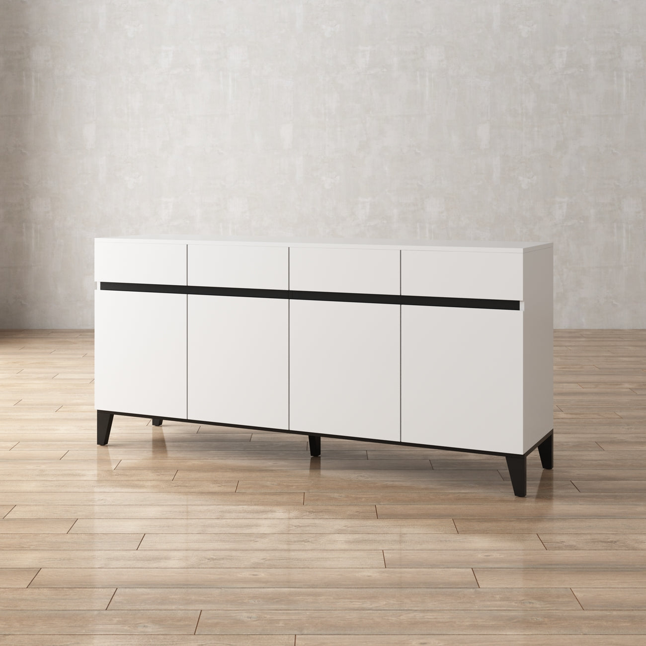 Modern Buffet 4 Doors & 4 Drawers Kitchen Storage Sideboard Cabinet