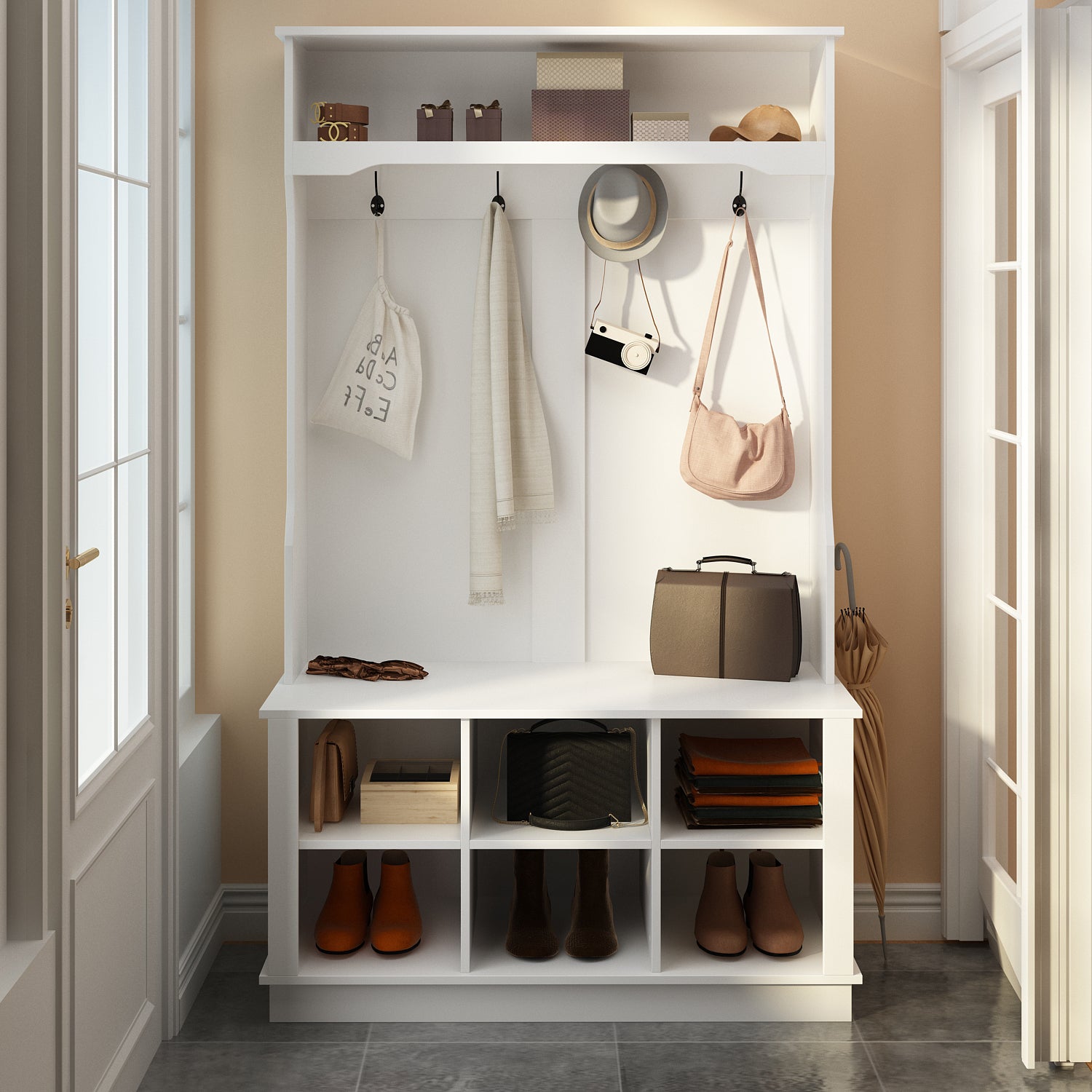 Coat and deals shoe storage entryway