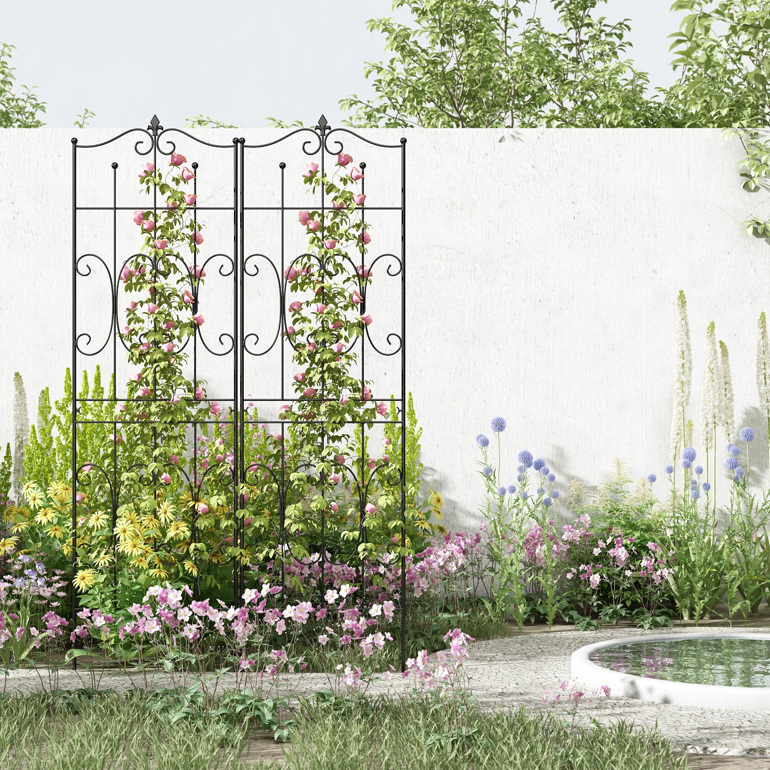 Decorative Garden Fence 1 Pack Border Fence Panel Anti-Rust