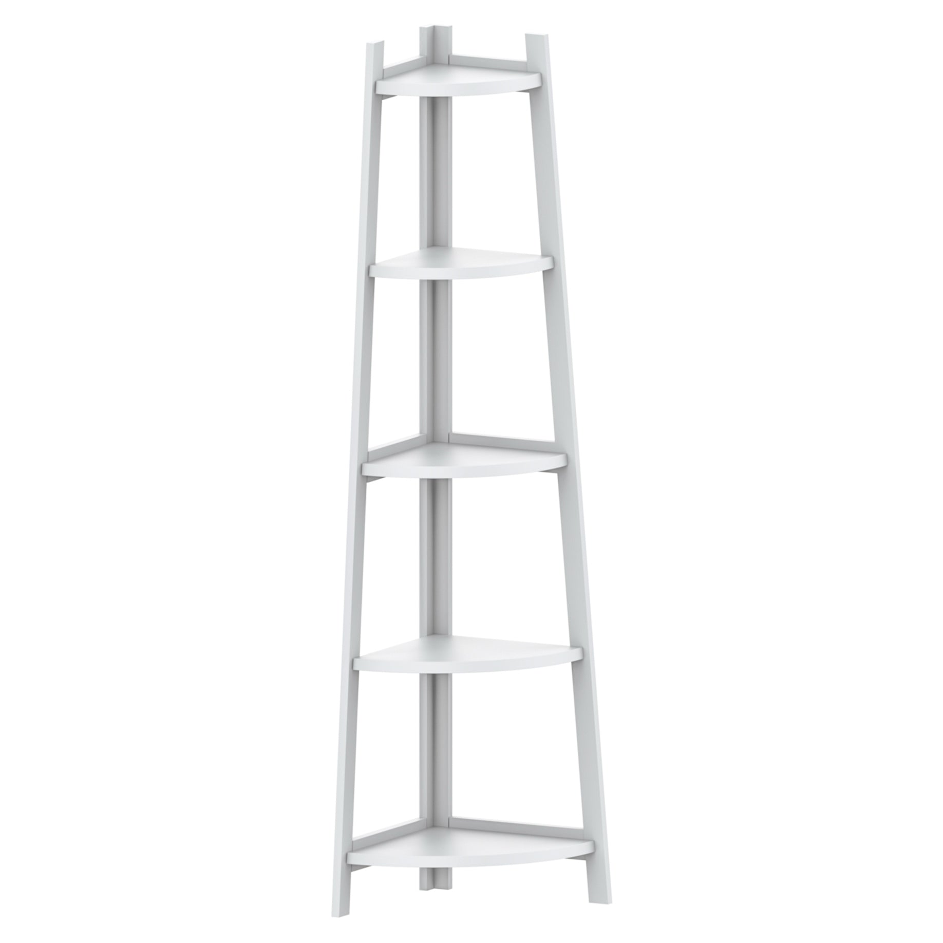 Corner Shelf 5-Tier Rustic Corner Bookshelf Bookcase Industrial Corner Ladder Shelf Plant Stand for Living Room
