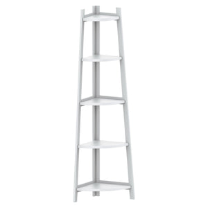 Corner Shelf 5-Tier Rustic Corner Bookshelf Bookcase Industrial Corner Ladder Shelf Plant Stand for Living Room