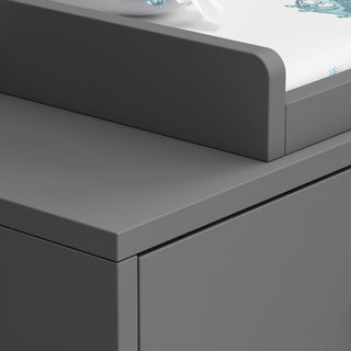 Changing Table Nursery Dresser Nontoxic Sideboard in White Finish with 6 Drawers