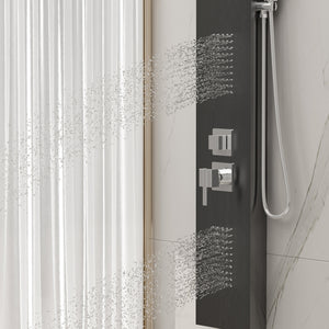 3-in-1 Shower Panel Tower Waterfall Shower Head with Rain Massage Body Jets