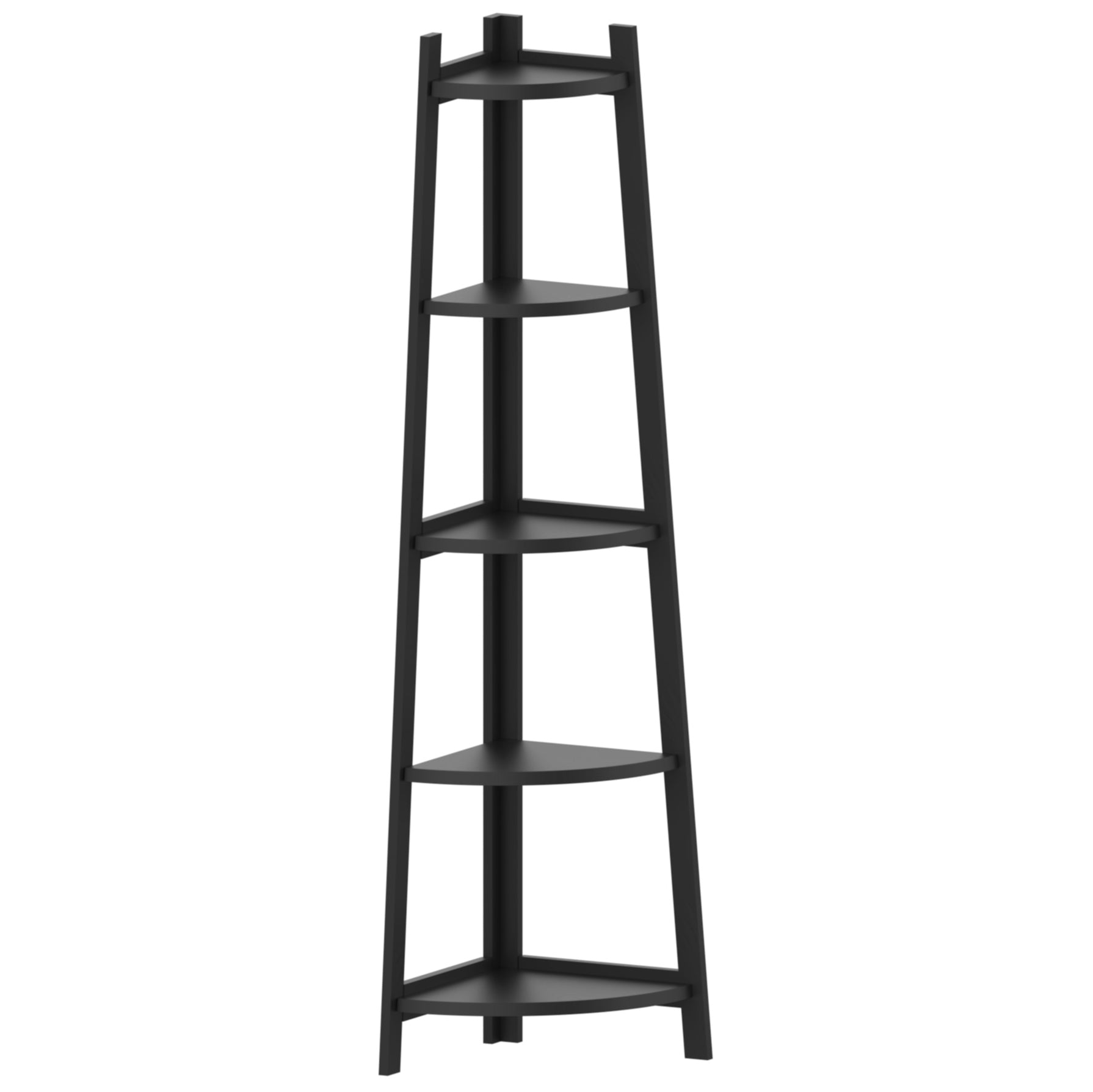 Corner Shelf 5-Tier Rustic Corner Bookshelf Bookcase Industrial Corner Ladder Shelf Plant Stand for Living Room