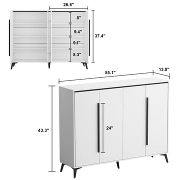 Shoe Cabinet Adjustable With 4 Doors — FUFUGAGA