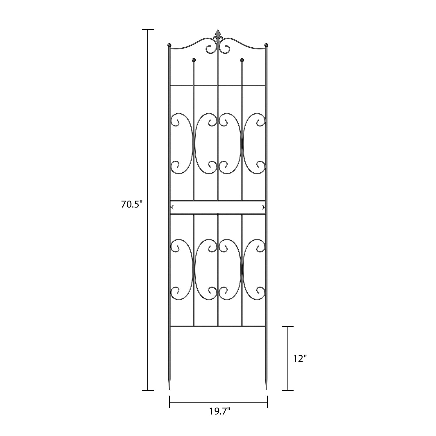 Decorative Garden Fence 1 Pack Border Fence Panel Anti-Rust