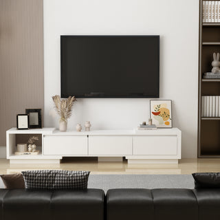Wide TV Stand Entertainment Stand Adjustable Width TV Stand for Living Room