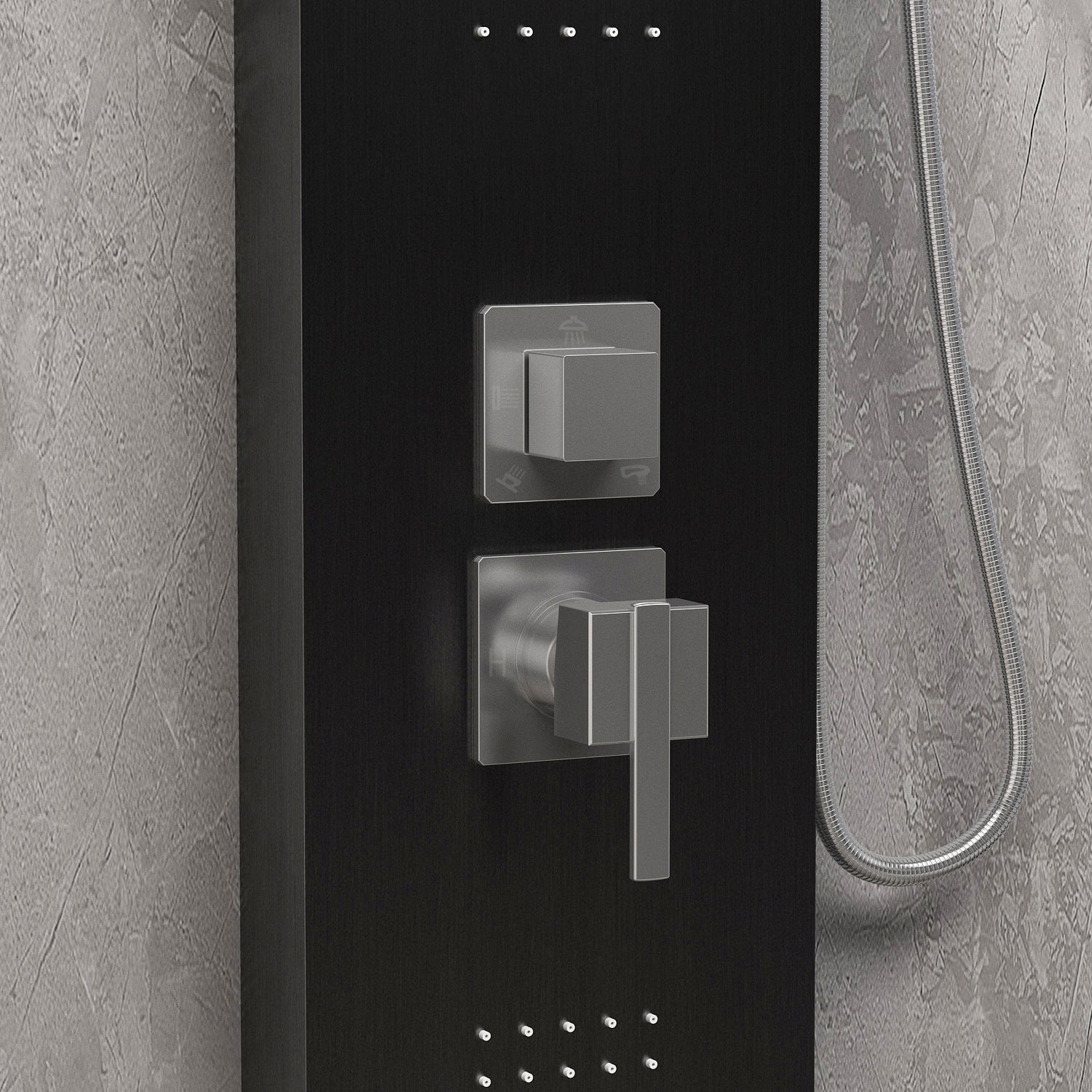 3-in-1 Shower Panel Tower Waterfall Shower Head with Rain Massage Body Jets