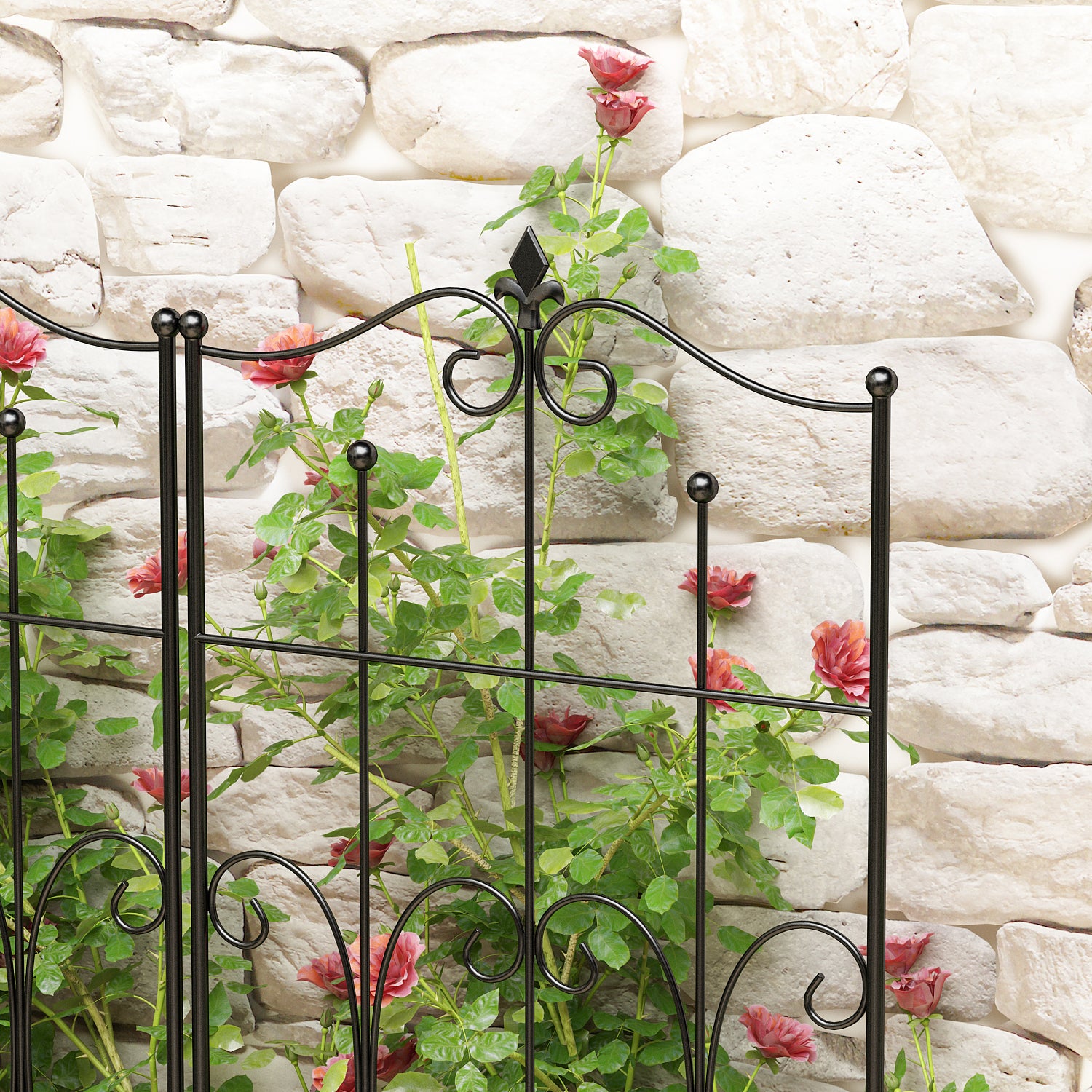Decorative Garden Fence 1 Pack Border Fence Panel Anti-Rust