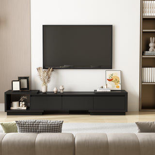 Wide TV Stand Entertainment Stand Adjustable Width TV Stand for Living Room