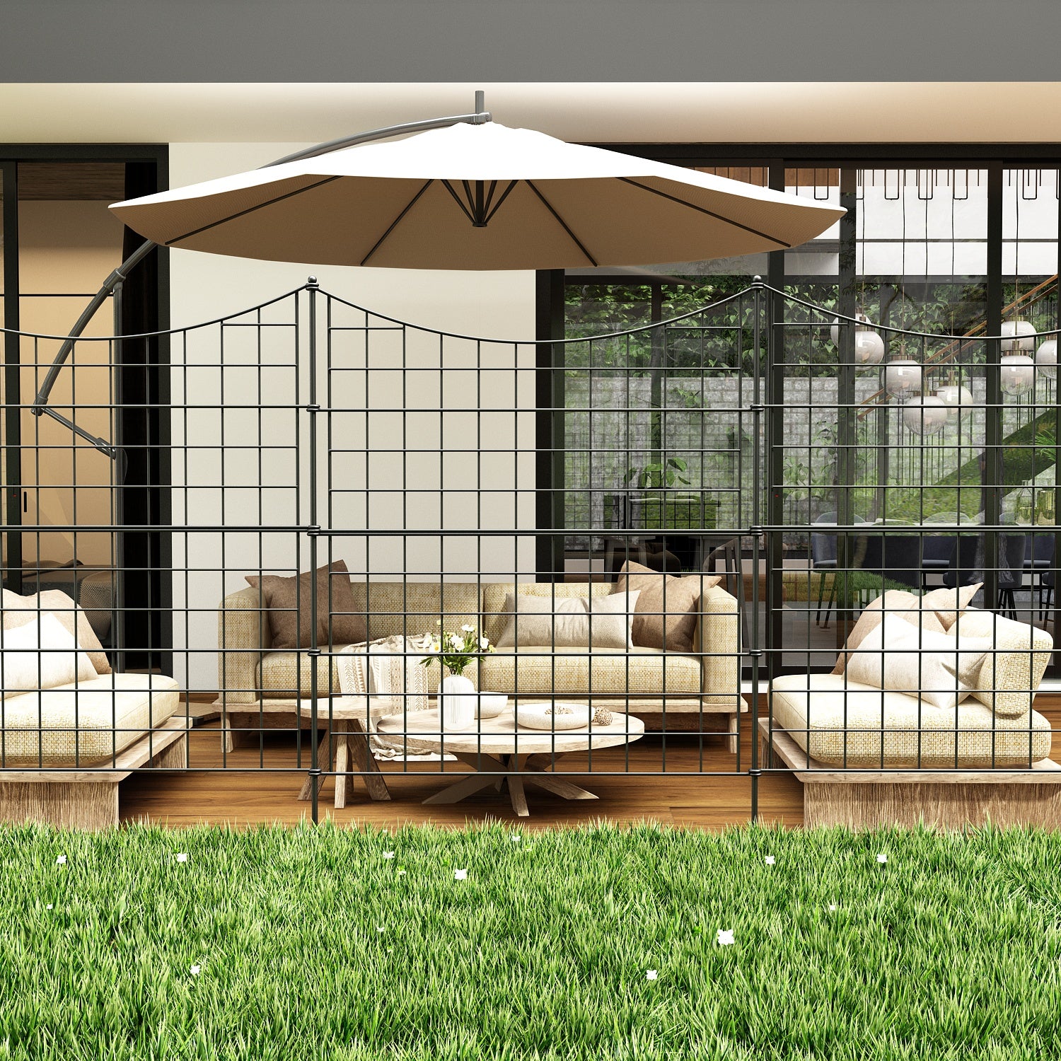 Garden Fence 5 Packs Animal Barrier Rustproof Fencing Landscape Patio Flower