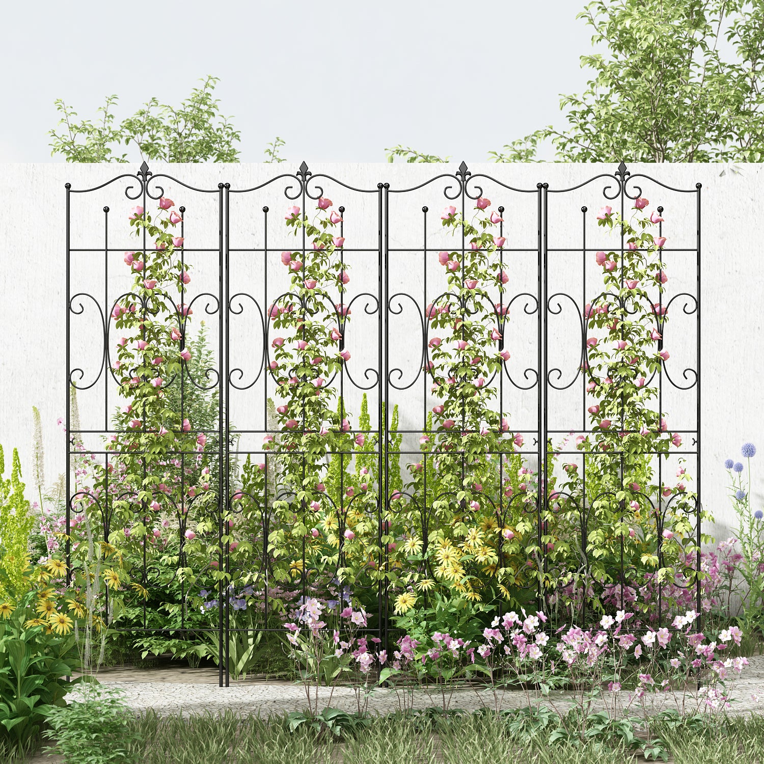 Decorative Garden Fence 1 Pack Border Fence Panel Anti-Rust