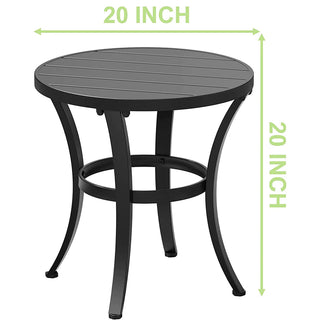 Metal Patio Dining Table Round Outdoor Side Table