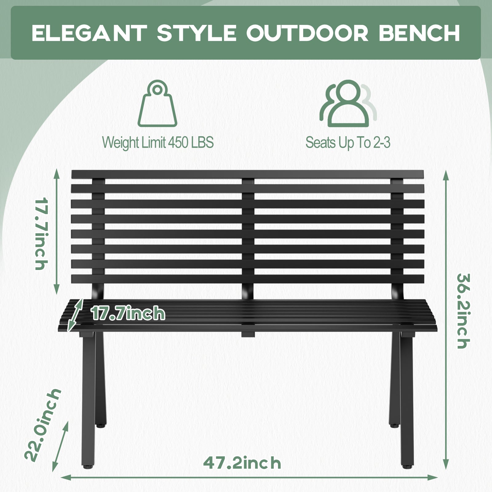 Garden Bench Outdoor Bench for Patio Park Bench