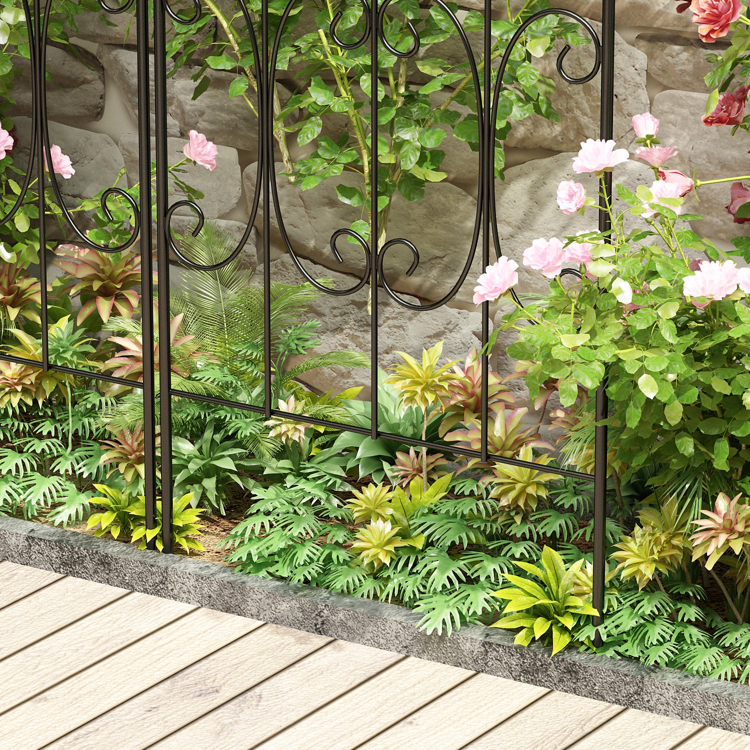 Decorative Garden Fence 1 Pack Border Fence Panel Anti-Rust