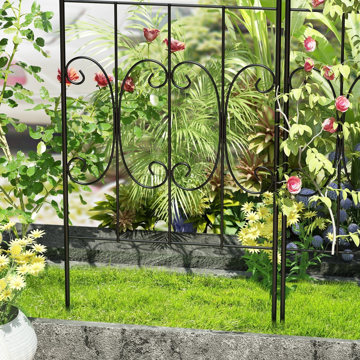 Decorative Garden Fence 1 Pack Border Fence Panel Anti-Rust