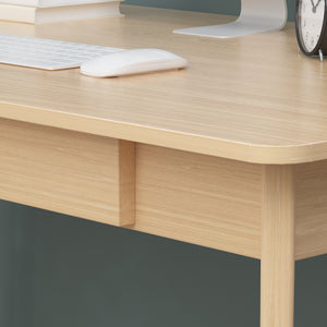 Wooden Minimalist Writing Desk White Study Table for Office 39.4"W