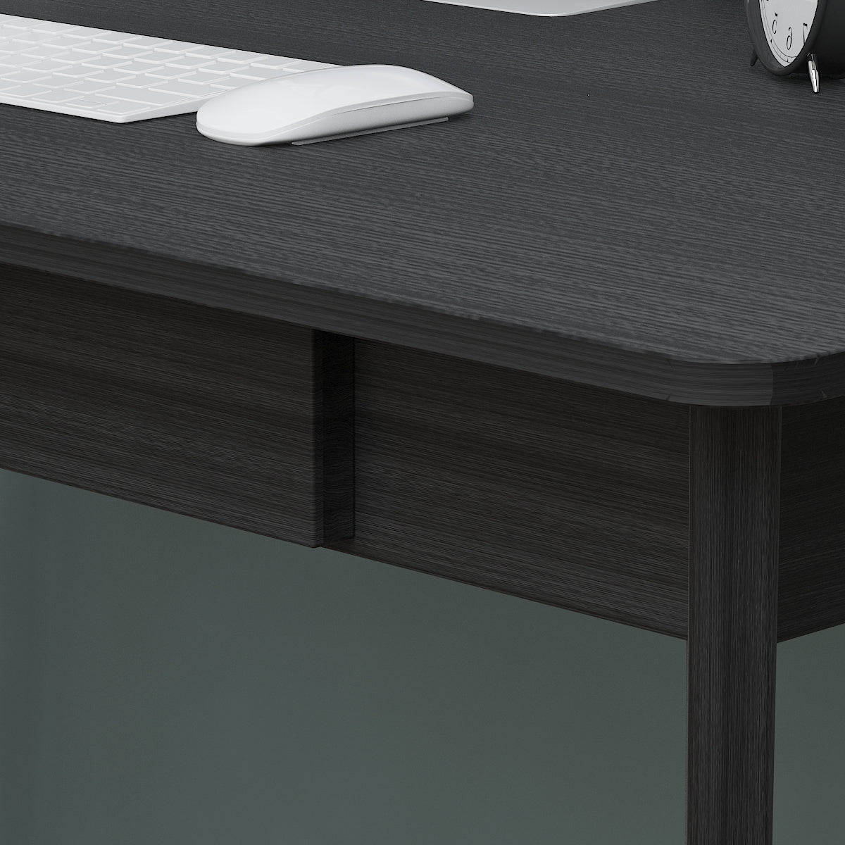 Wooden Minimalist Writing Desk White Study Table for Office 39.4"W