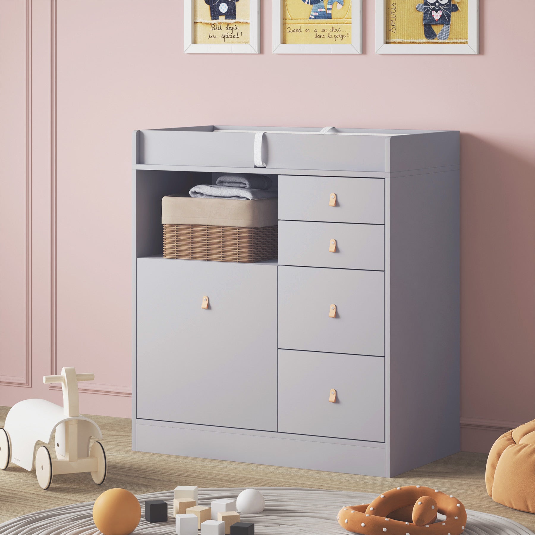 Lovinouse Baby Nursery Dresser, Baby Changing Table Dresser with Drawers -  Walmart.com