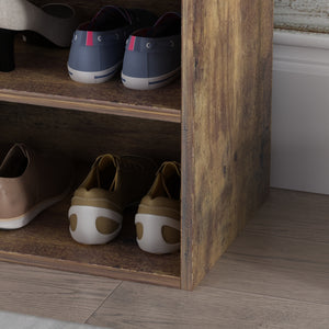 Shoe Storage Bench Shoe Rack Upholstered Pad with 2 Compartments