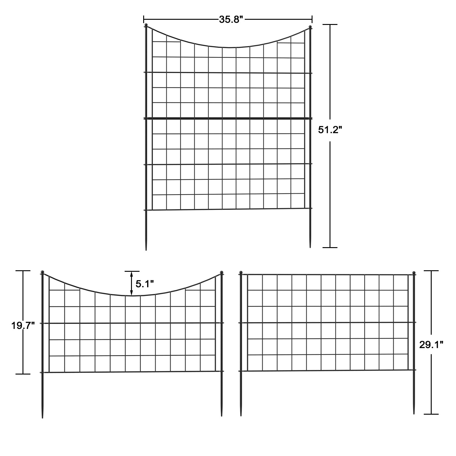 Garden Fence 5 Packs Animal Barrier Rustproof Fencing Landscape Patio Flower